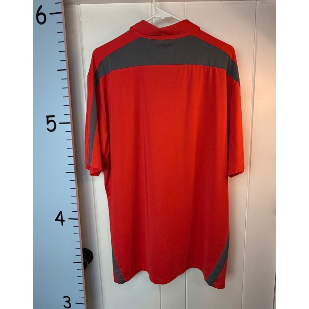 PGA Tour Mens Golf Polo Shirt XL Motionflux 360 Lightweight RedOrange/Gray - Picture 4 of 9